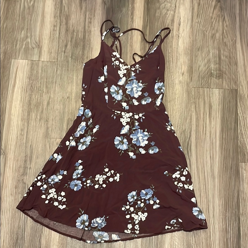 Floral plum and Blue Women's Dress